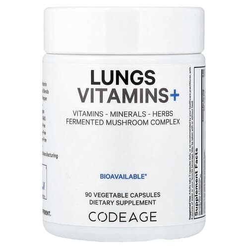 Codeage, Lungs Vitamins +, 90 Vegetable Capsules