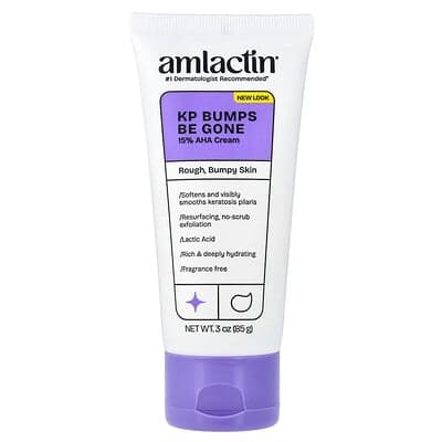 AmLactin, KP Bumps Be Gone Cream, Rough Bumpy Skin, Fragrance Free, 3 oz (85 g)