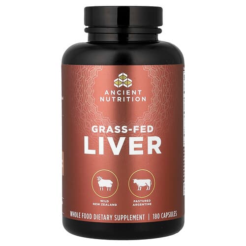 Ancient Nutrition, Grass-Fed Liver, 180 Capsules