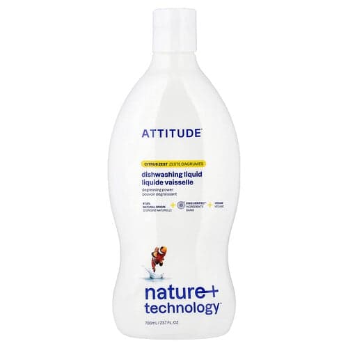 ATTITUDE, Dishwashing Liquid, Citrus Zest, 23.7 fl oz (700 ml)
