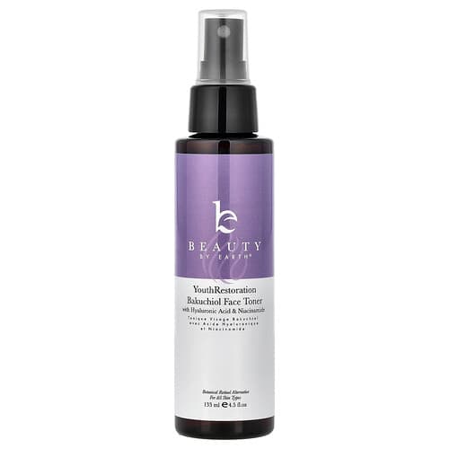 Beauty By Earth, Youth Restoration Bakuchiol Face Toner, For All Skin Types, 4.5 fl oz (133 ml)