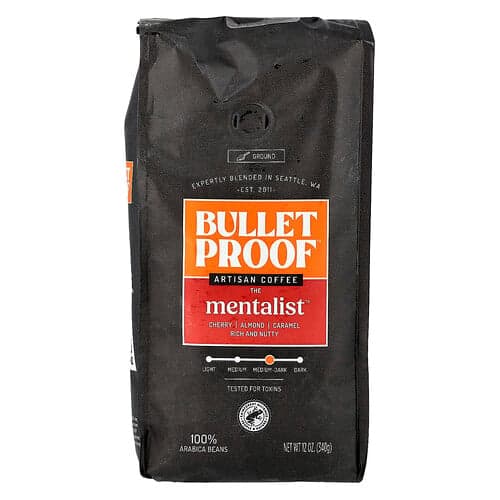 BulletProof, Artisan Coffee, The Mentalist™, Ground, Medium-Dark Roast, 12 oz (340 g)
