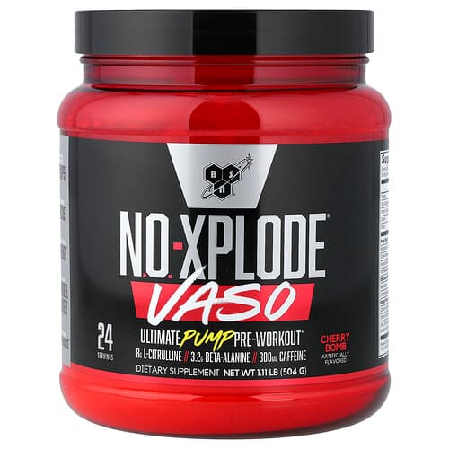 BSN, No-Xplode® VASO, Ultimate Pump Pre-Workout, Cherry Bomb, 1.11 lb (504 g)