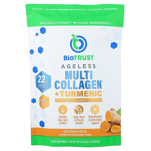 BioTRUST, Ageless Multi Collagen® + Turmeric, Golden Milk, 10.7 oz (304 g)