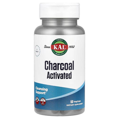 KAL, Charcoal Activated, 50 VegCaps (250 mg per VegCap)