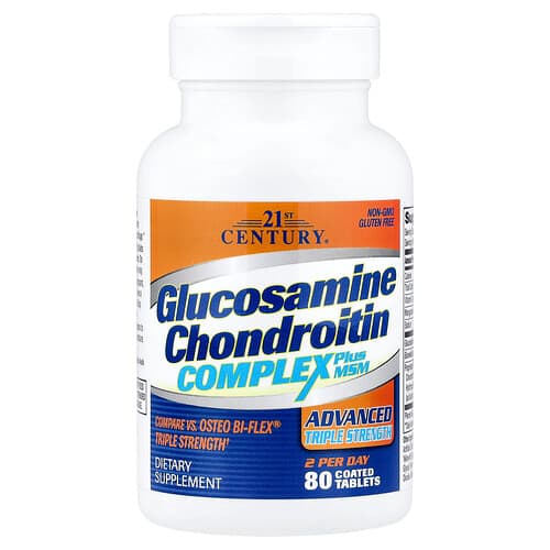 21st Century, Glucosamine Chondroitin Complex plus MSM, 80 Coated Tablets