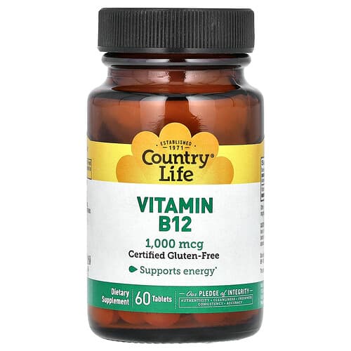 Country Life, Vitamin B12, 1,000 mcg, 60 Tablets