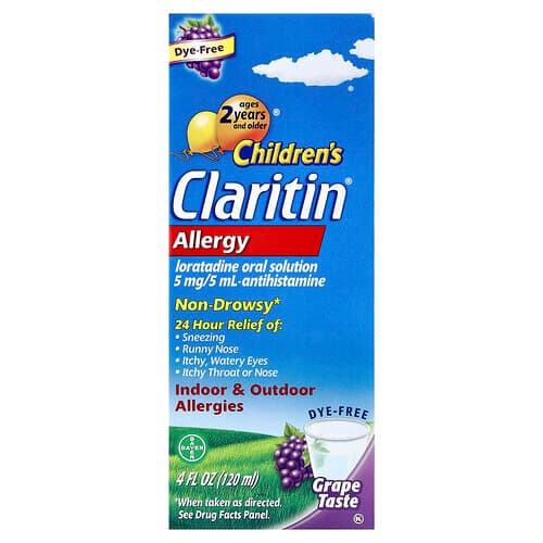 Claritin, Children's, Allergy, Ages 2 Years+, Grape, 4 fl oz (120 ml)