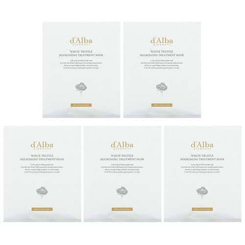 d'Alba, White Truffle Nourishing Treatment Beauty Mask, 5 Sheet Masks, 0.84 fl oz (25 ml) Each