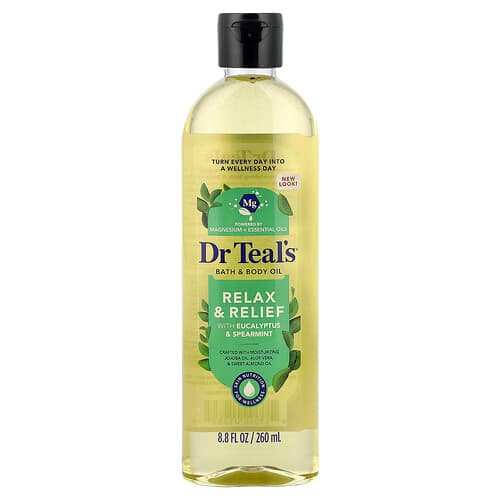 Dr. Teal's, Bath & Body Oil, Relax & Relief, Eucalyptus & Spearmint, 8.8 fl oz (260 ml)