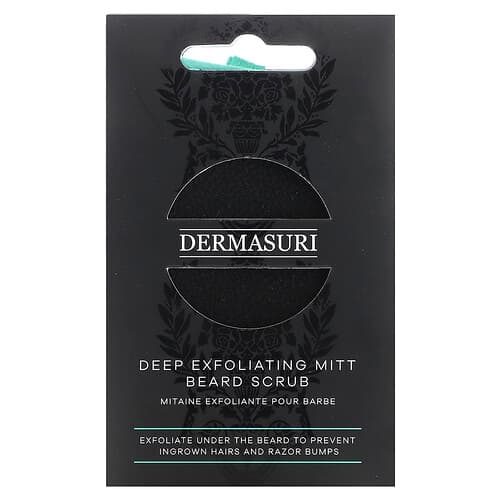 Dermasuri, Deep Exfoliating Mitt Beard Scrub, 1 Mitt