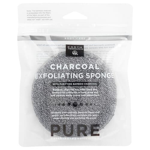 Earth Therapeutics, Charcoal Exfoliating Sponge, 1 Sponge