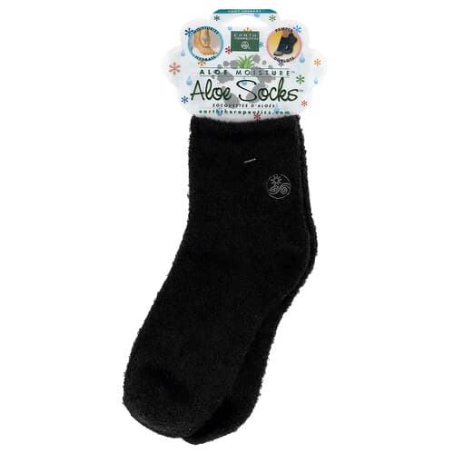 Earth Therapeutics, Aloe Moisture™, Aloe Socks™, Black, 1 Pair
