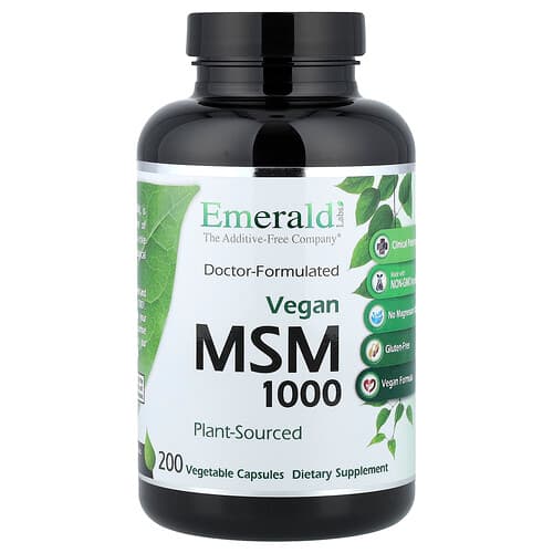 Emerald Laboratories, Vegan MSM 1000, 200 Vegetable Caps (1,000 mg per Capsule)