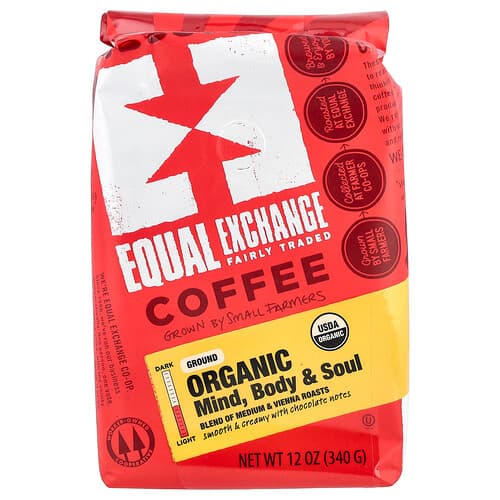 Equal Exchange, Organic Coffee, Mind Body & Soul, Ground, Medium & Vienna Roasts, 12 oz (340 g)