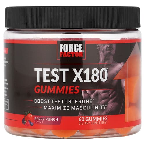 Force Factor, Test X180® Gummies, Berry Punch, 60 Gummies