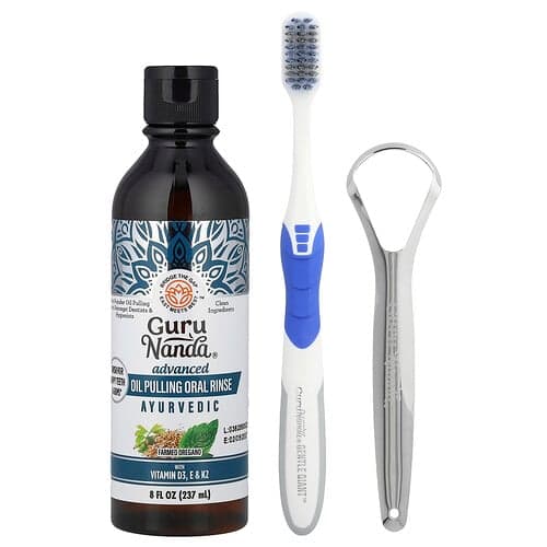GuruNanda, Advanced Oil Pulling Oral Rinse, Ayurvedic, 3 Count