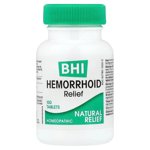 MediNatura, BHI, Hemorrhoid Relief, 100 Tablets