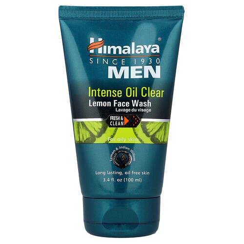 Himalaya, Men, Intense Oil Clear, Lemon Face Wash, For Oily Skin, 3.4 fl oz (100 ml)