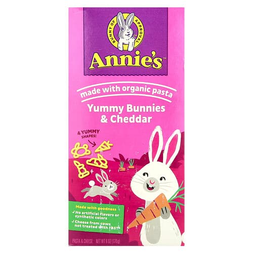 Annie's Homegrown, Yummy Bunnies & Cheddar, Pasta & Cheese, 6 oz (170 g)