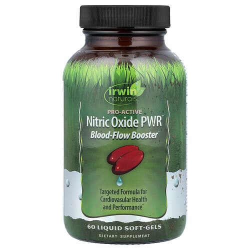 Irwin Naturals, Nitric Oxide PWR™, Blood-Flow Booster, 60 Liquid Soft-Gels