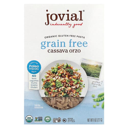 Jovial, Organic Gluten Free Pasta, Cassava Orzo, 8 oz (227 g)