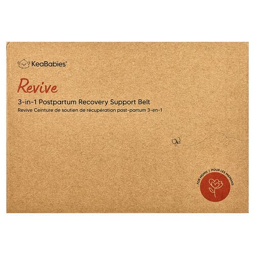 KeaBabies, Revive, 3-in-1 Postpartum Recovery Support Belt, X-Large, Midnight Black, 1 Set