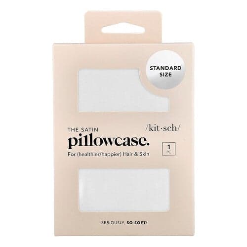 Kitsch, The Satin Pillowcase, Standard Size, Ivory, 1 Pillowcase