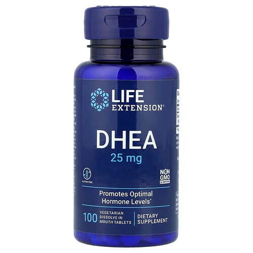 Life Extension, DHEA, 25 mg, 100 Vegetarian Dissolve in Mouth Tablets