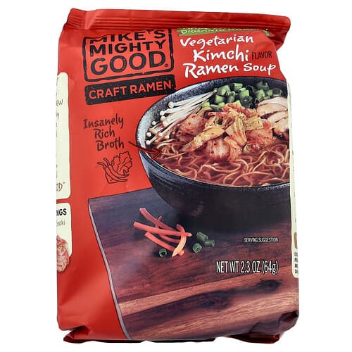 Mike's Mighty Good, Craft Ramen, Vegetarian Kimchi Ramen Soup, 2.3 oz (64 g)