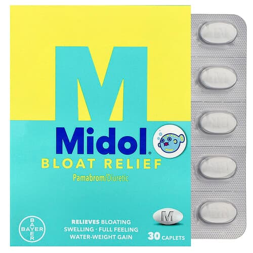 Midol, Bloat Relief, 30 Caplets