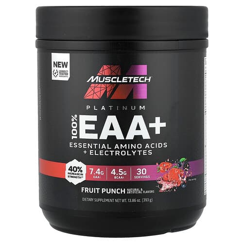MuscleTech, Platinum 100% EAA+, Fruit Punch, 13.86 oz (393 g)