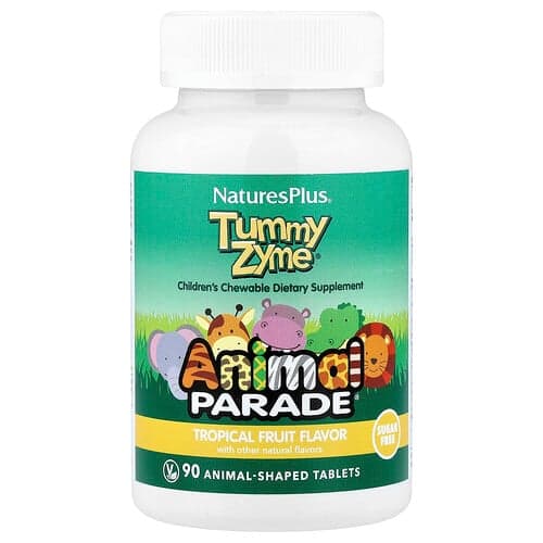 NaturesPlus, Animal Parade®, Tummy Zyme®, Tropical Fruit, 90 Animal-Shaped Tablets