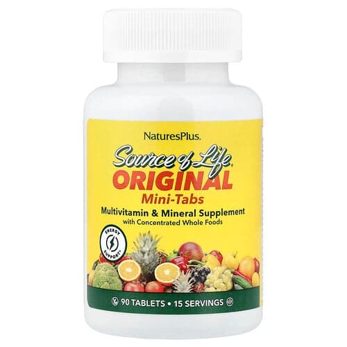NaturesPlus, Source of Life®, Original Mini-Tabs, Multivitamin & Mineral Supplement, 90 Tablets