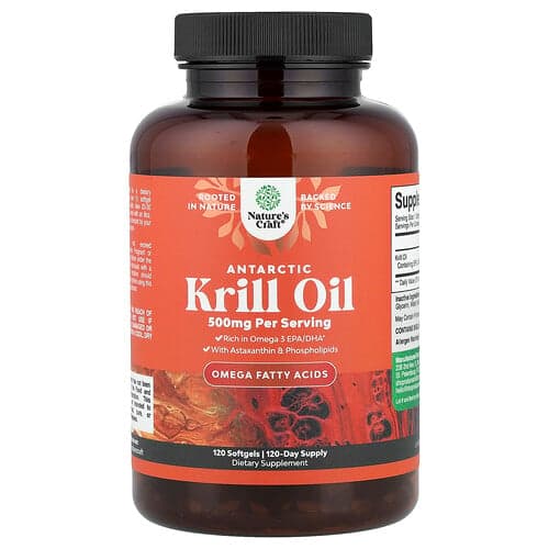 Nature's Craft, Antarctic Krill Oil, 500 mg, 120 Softgels