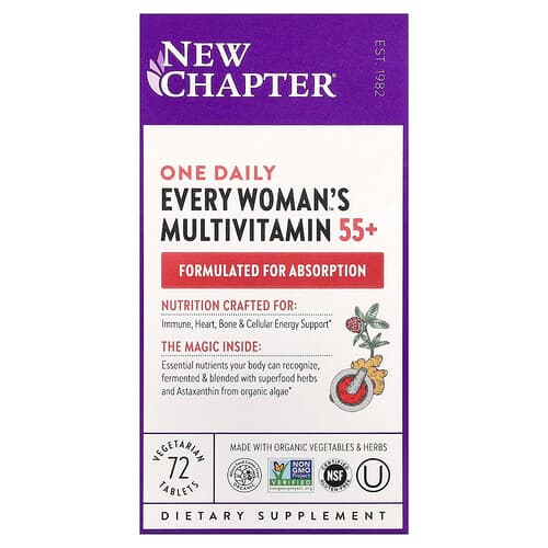 New Chapter, One Daily Every Woman's™ Multivitamin 55+ , 72 Vegetarian Tablets