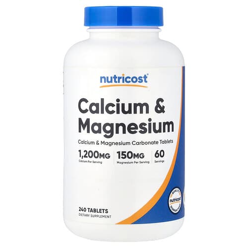 Nutricost, Calcium & Magnesium, 240 Tablets
