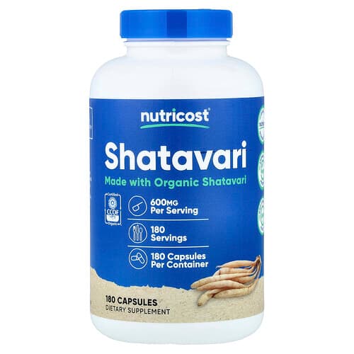 Nutricost, Shatavari, 600 mg, 180 Capsules