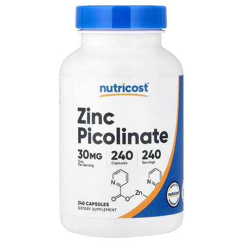 Nutricost, Zinc Picolinate, 30 mg, 240 Capsules