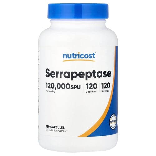 Nutricost, Serrapeptase, 60 mg (120,000 SPU), 120 Capsules