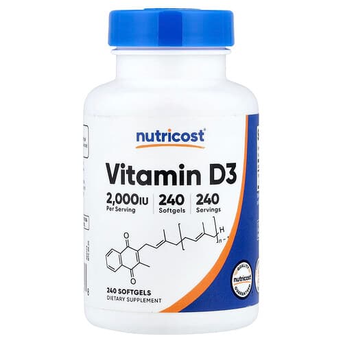 Nutricost, Vitamin D3, 2,000 IU, 240 Softgels