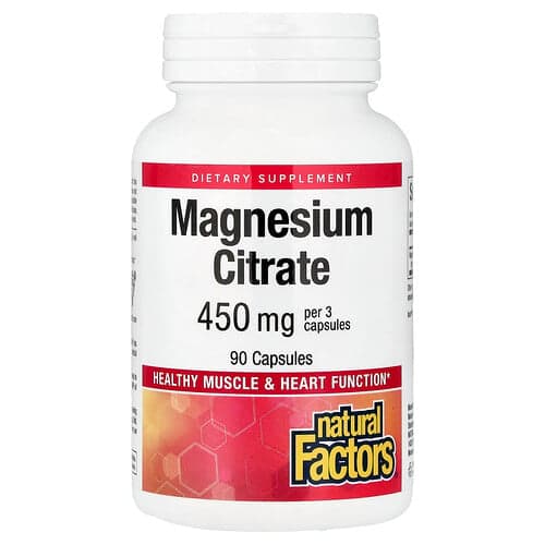 Natural Factors, Magnesium Citrate, 90 Capsules (150 mg per Capsule)