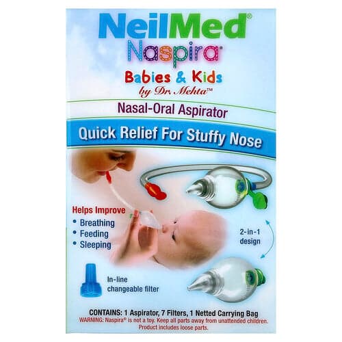 NeilMed, Babies & Kids, Naspira® Nasal-Oral Aspirator, 9 Piece Kit