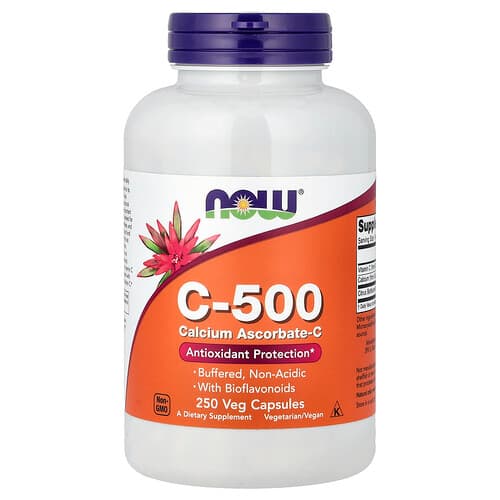 NOW Foods, C-500, Calcium Ascorbate-C, 250 Veg Capsules