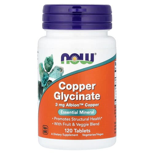 NOW Foods, Copper Glycinate, 120 Tablets