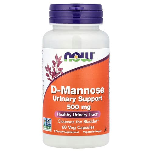 NOW Foods, D-Mannose, 500 mg, 60 Veg Capsules