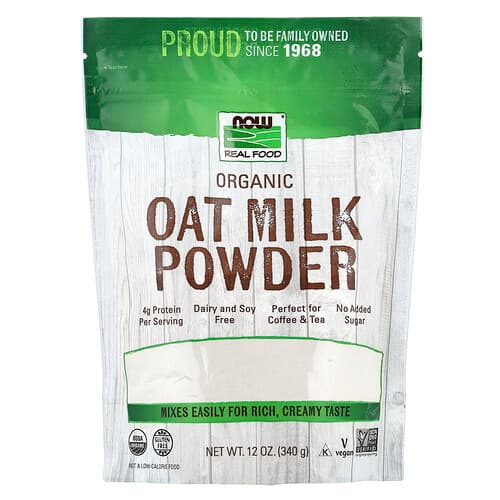NOW Foods, Real Food, Organic Oat Milk Powder, 12 oz (340 g)
