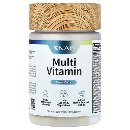 Snap Supplements, Men's Daily, Multi Vitamin, 60 Capsules