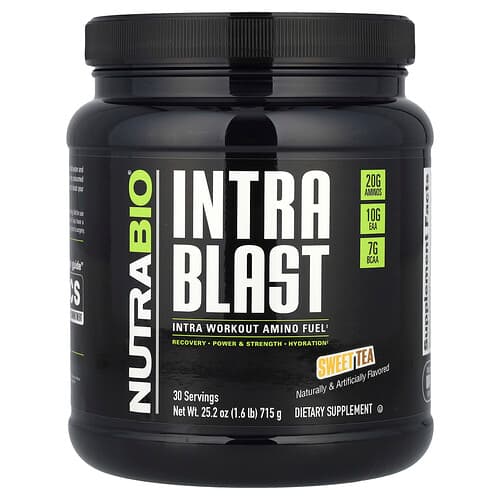 NutraBio, Intra Blast, Intra Workout Amino Fuel, Sweet Tea, 1.6 lb (715 g)