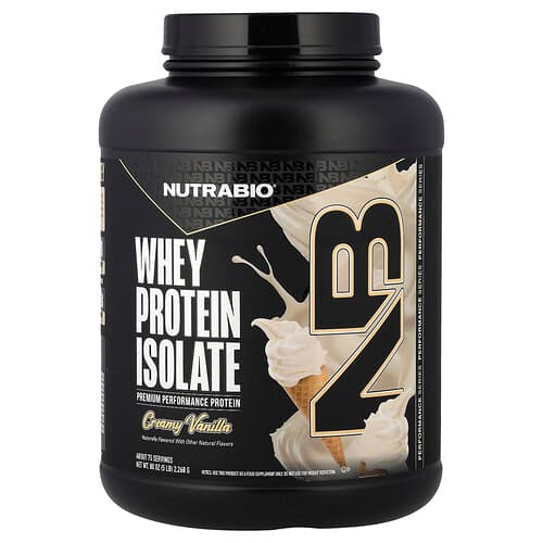 NutraBio, Whey Protein Isolate, Creamy Vanilla, 5 lb (2,268 g)